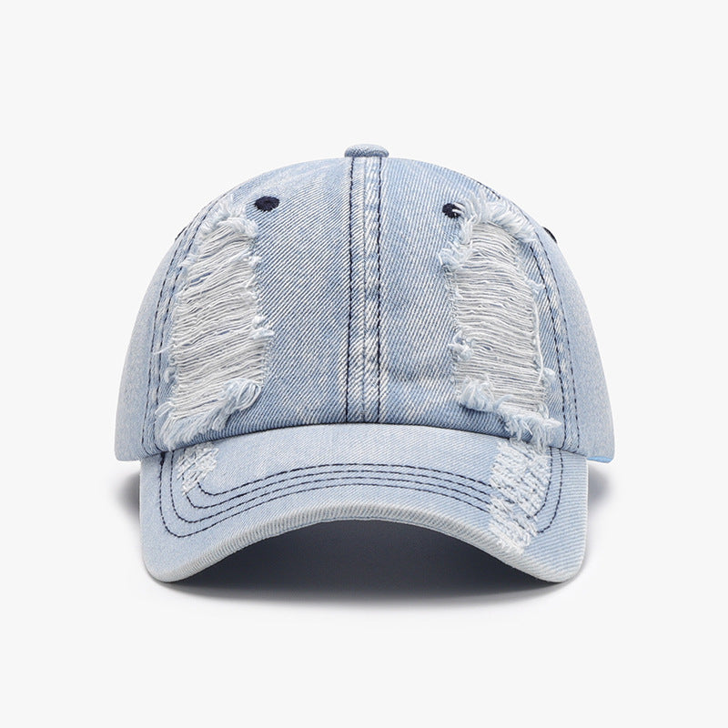 Women's Distressed Cotton Baseball Cap