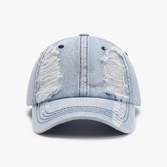 Women's Distressed Cotton Baseball Cap