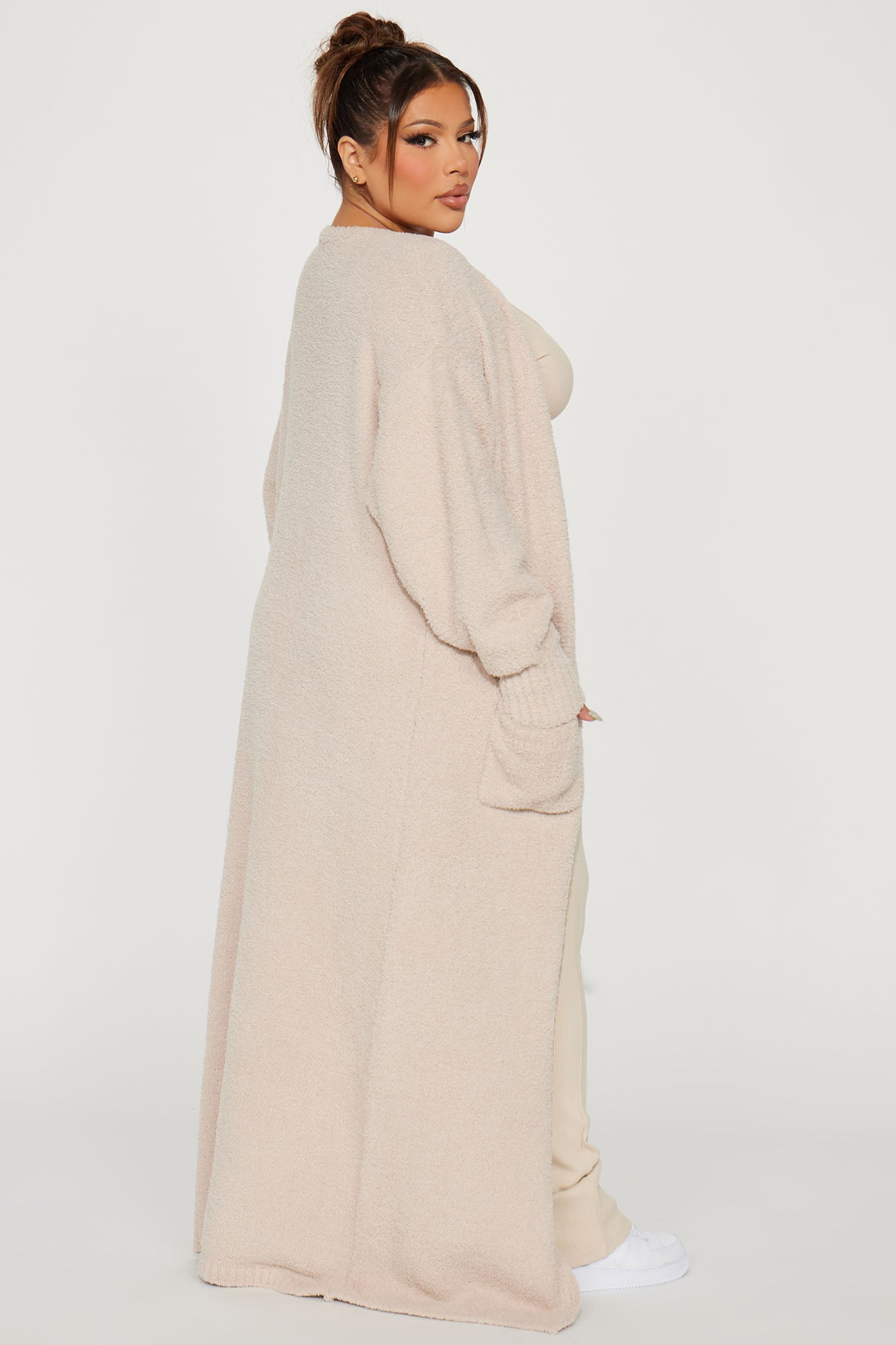Cozy Chic: Living In It Taupe Cardigan