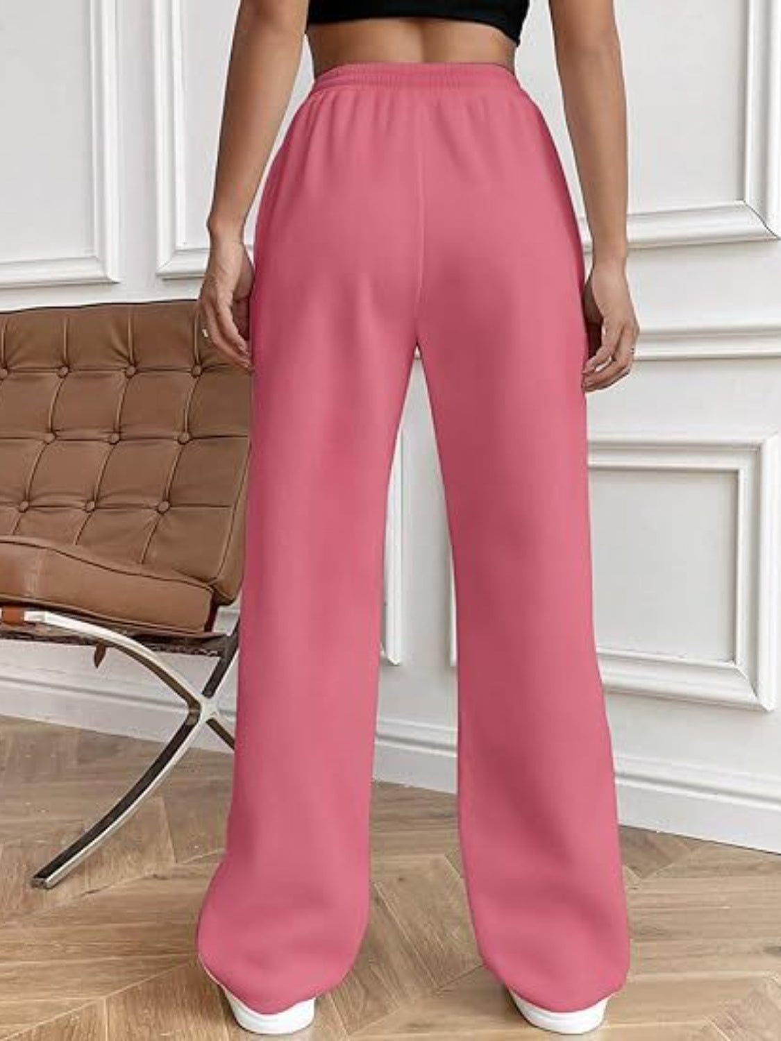 Women's Drawstring Wide Leg Pants with Pockets