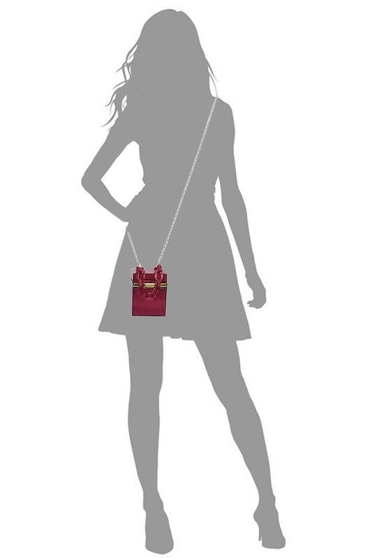 Stylish See-Through Acrylic Chain Crossbody Clutch