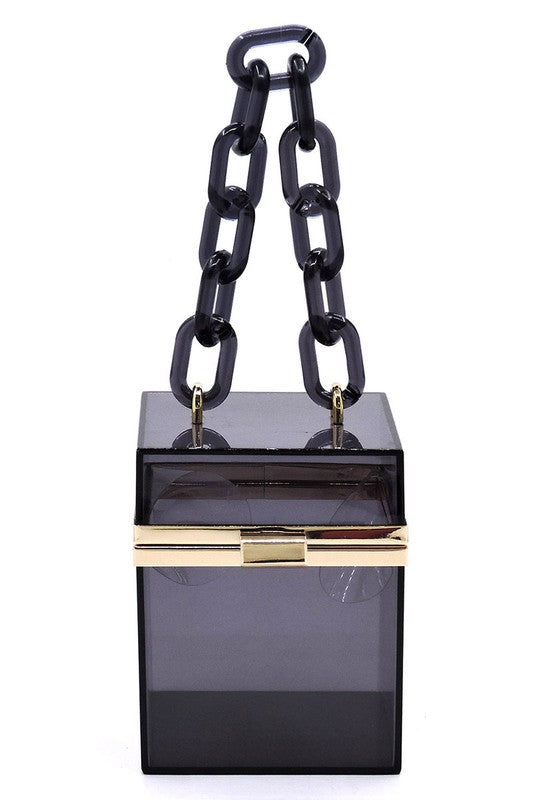 Stylish See-Through Acrylic Chain Crossbody Clutch
