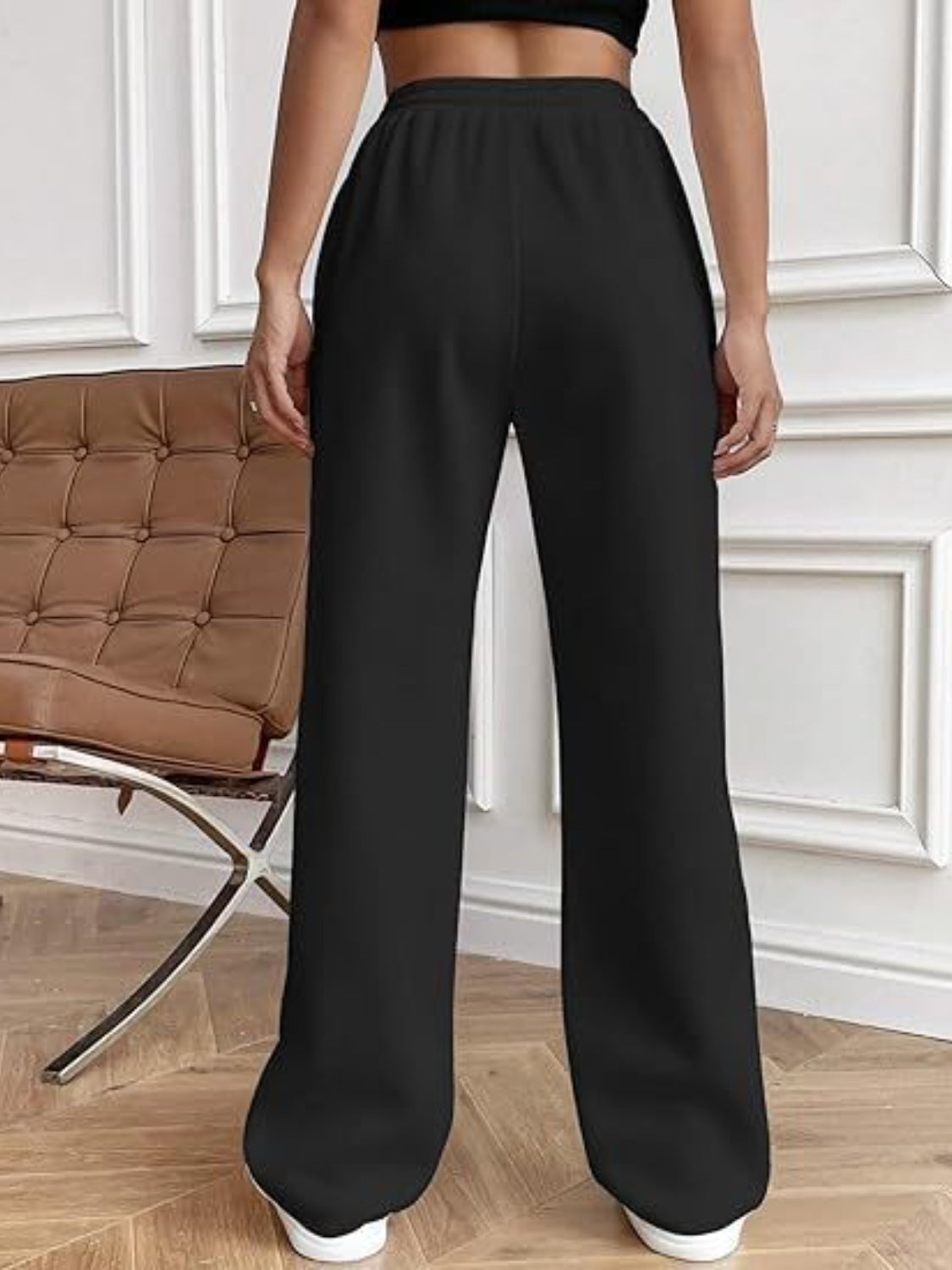 Women's Drawstring Wide Leg Pants with Pockets