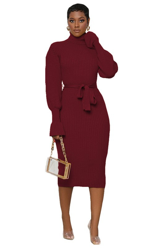 Rich Burgundy Maxi Sweater Dress
