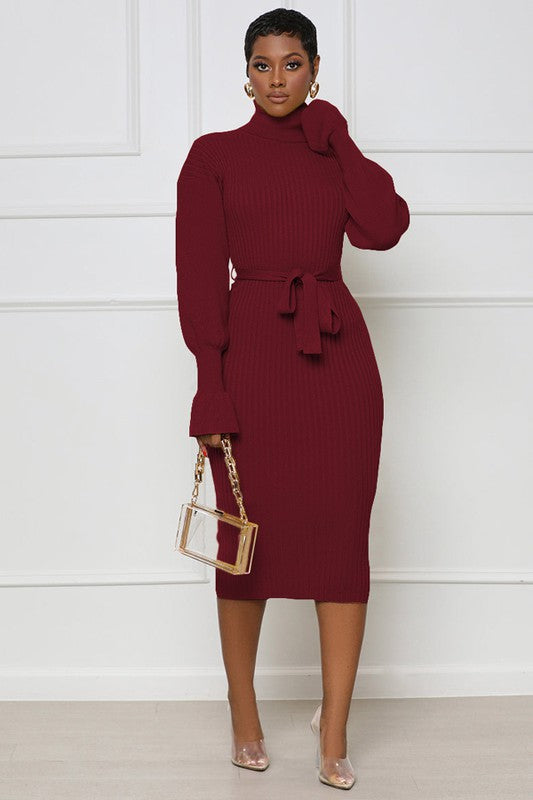 Rich Burgundy Maxi Sweater Dress