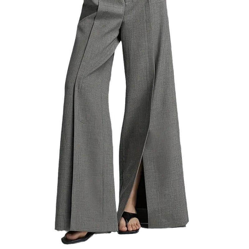 Fashion Casual Slit Wide Suit Pants