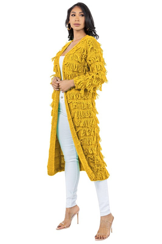 Bold Yellow, Black, and Grey Fashion Cardigan