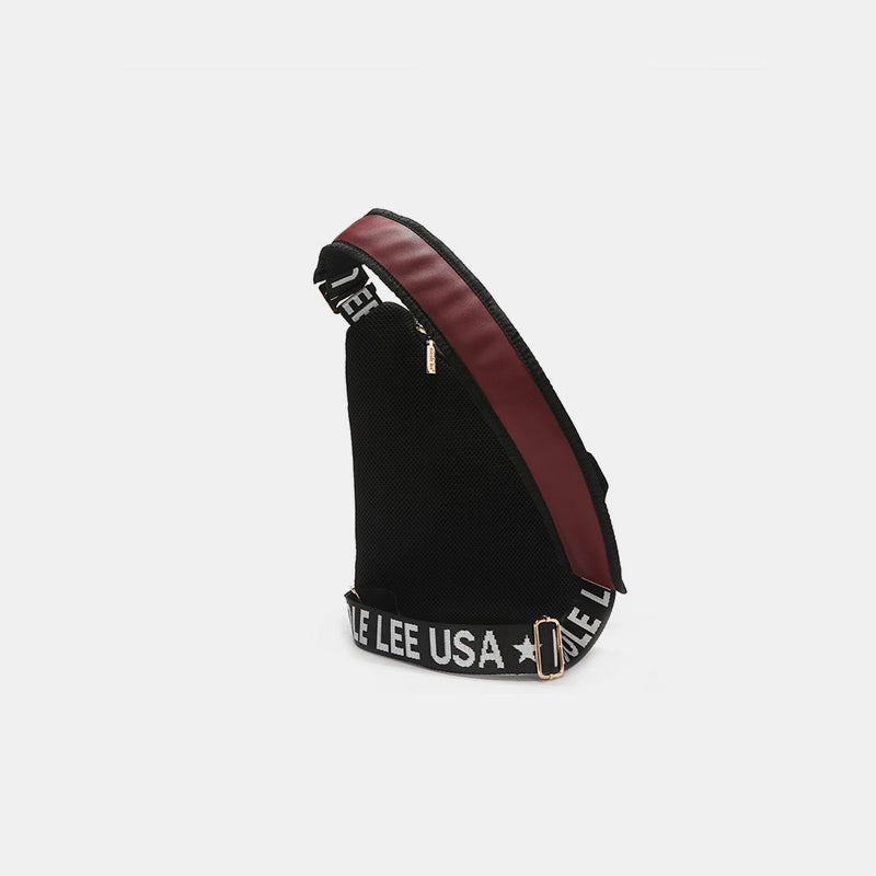 Nicole Lee Chic Vegan Leather Leopard & Lip Crossbody Bag
