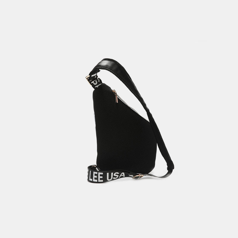 Nicole Lee Chic Vegan Leather Leopard & Lip Crossbody Bag