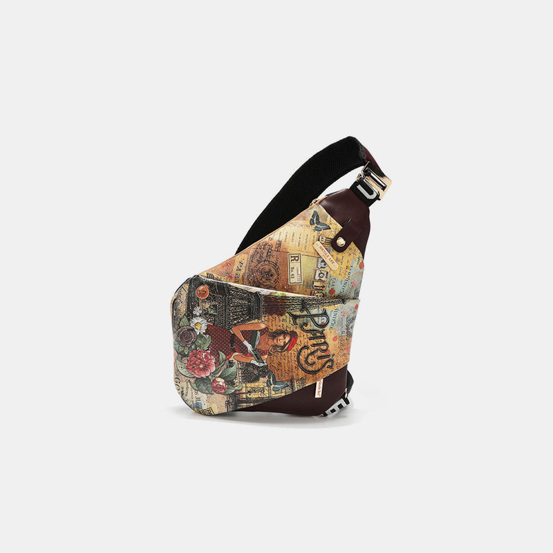 Nicole Lee Chic Vegan Leather Leopard & Lip Crossbody Bag
