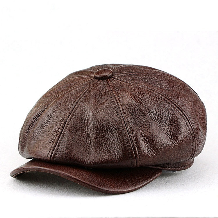 Women's British Cowhide Octagonal Cap