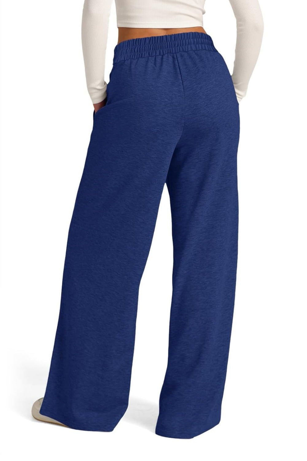Plus Size Drawstring Elastic Waist Wide Leg Pants