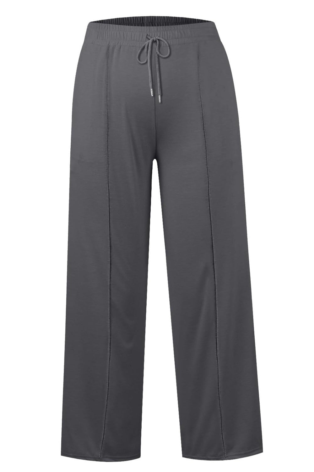 Plus Size Drawstring Elastic Waist Wide Leg Pants