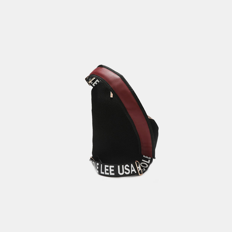 Nicole Lee Chic Vegan Leather Leopard & Lip Crossbody Bag