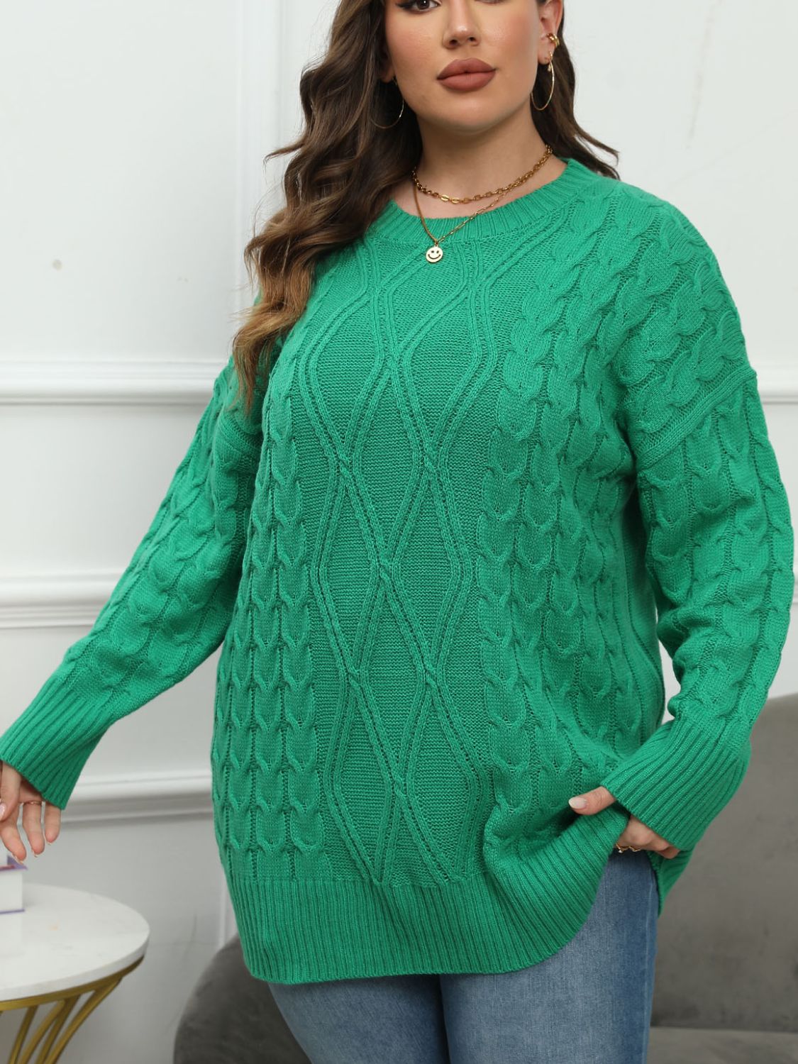 Plus Size Round Neck Sweater