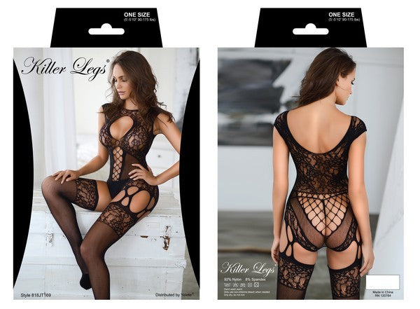 Love Spell Lace Striped Bodystocking