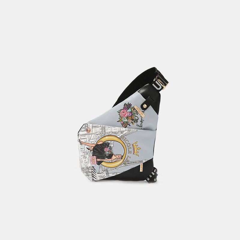 Nicole Lee Chic Vegan Leather Leopard & Lip Crossbody Bag