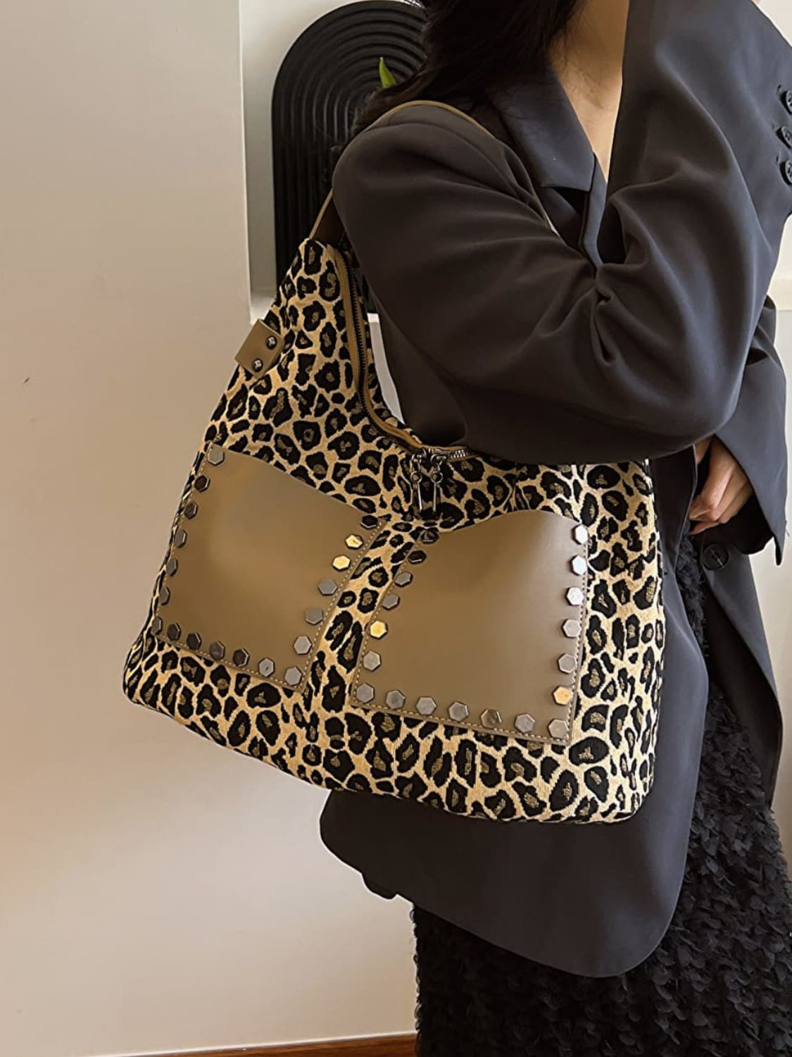 Wild Style Leopard Print Shoulder Bag