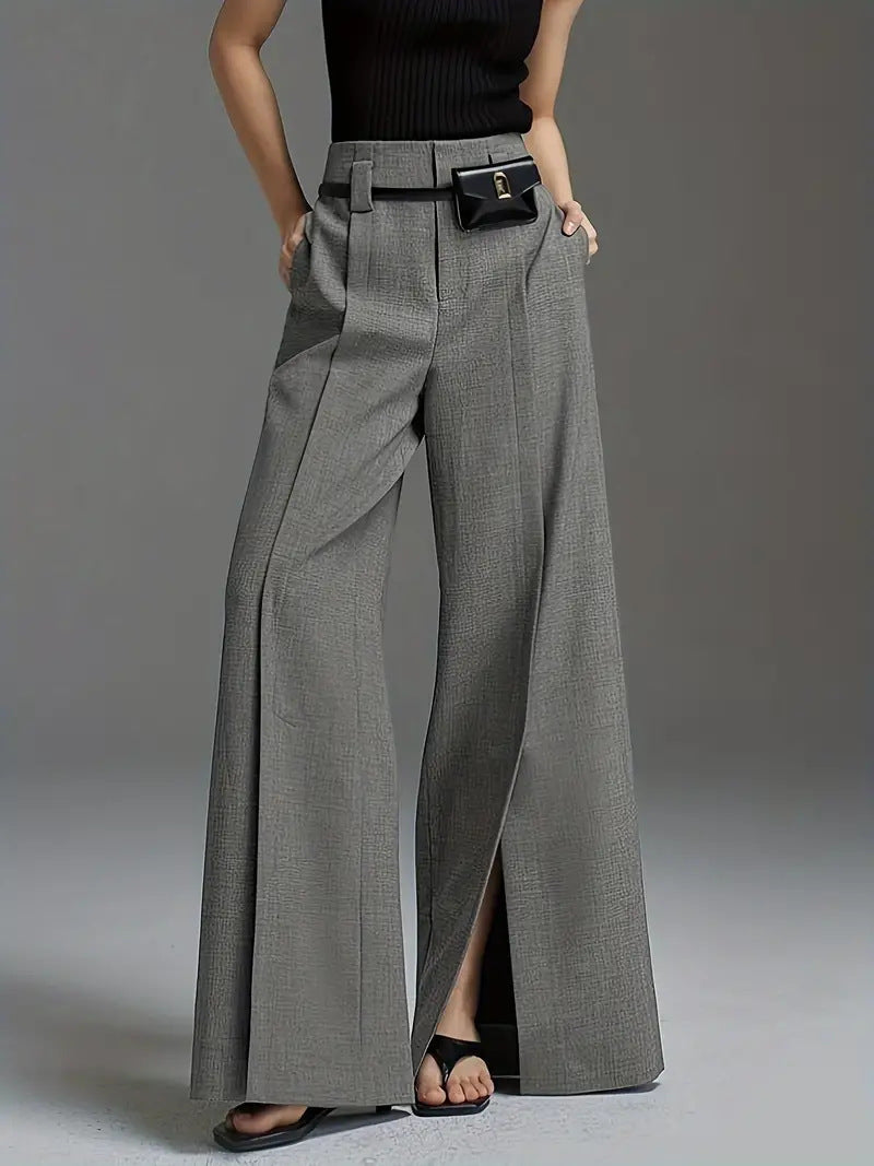 Fashion Casual Slit Wide Suit Pants