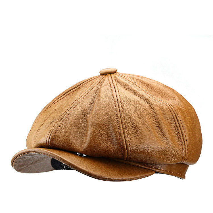 Women's British Cowhide Octagonal Cap