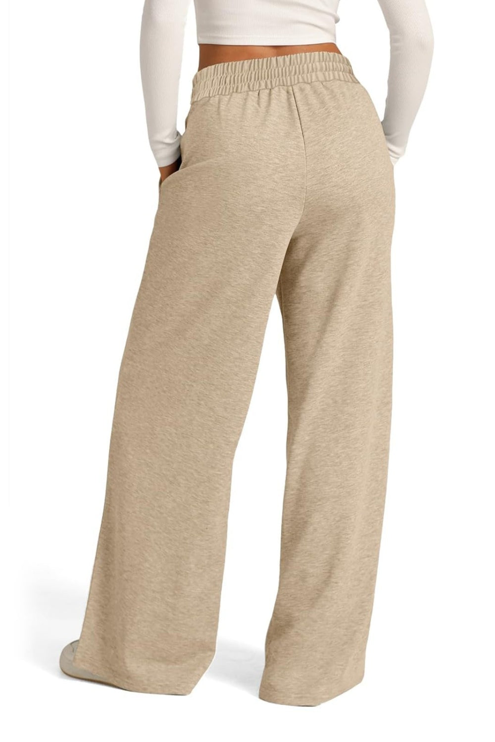 Plus Size Drawstring Elastic Waist Wide Leg Pants