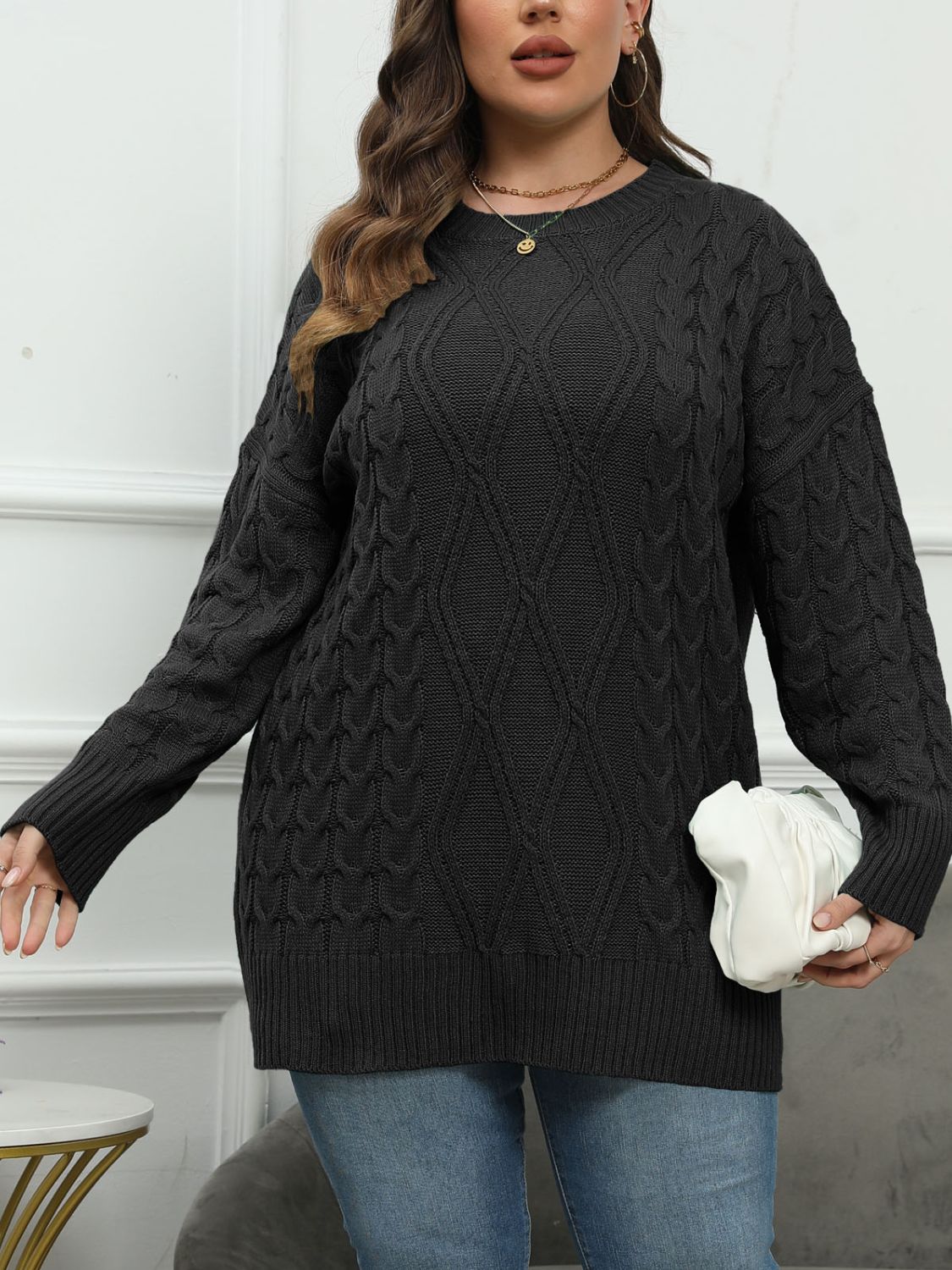 Plus Size Round Neck Sweater