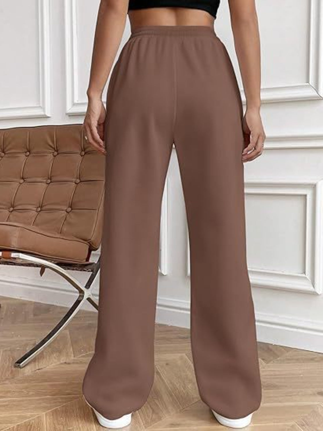 Women's Drawstring Wide Leg Pants with Pockets