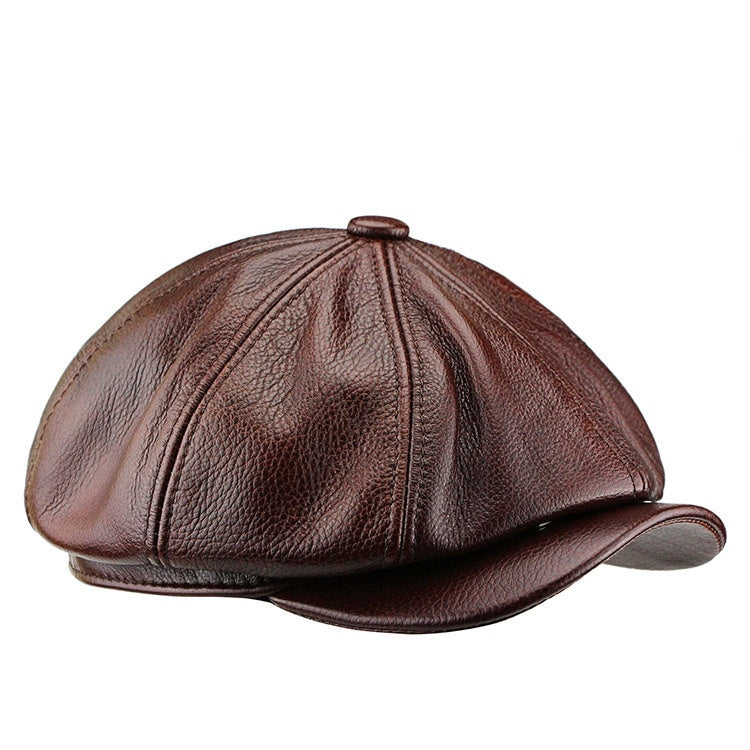 Women's British Cowhide Octagonal Cap