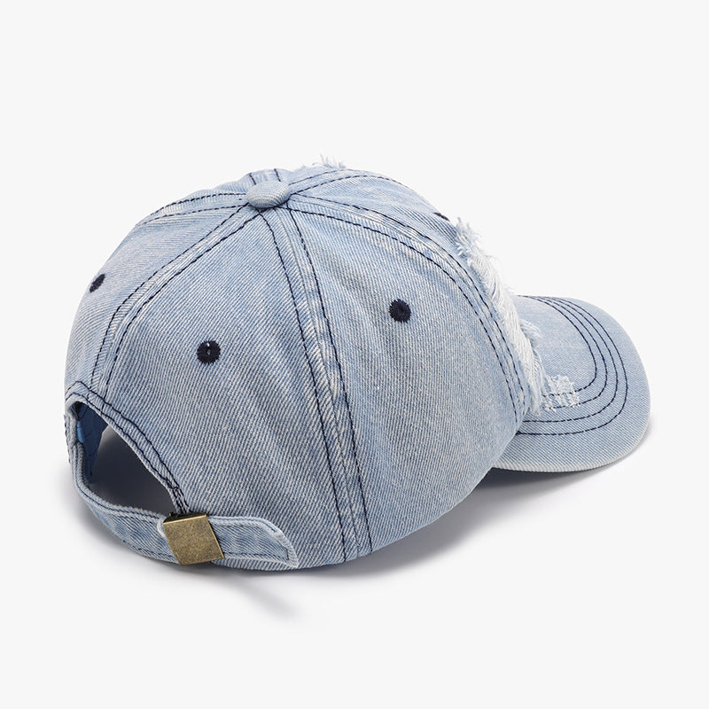 Women's Distressed Cotton Baseball Cap