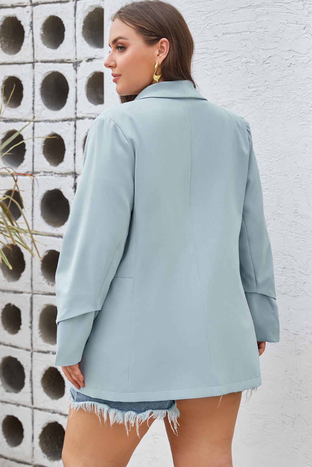 Plus Size Shawl Collar Blazer