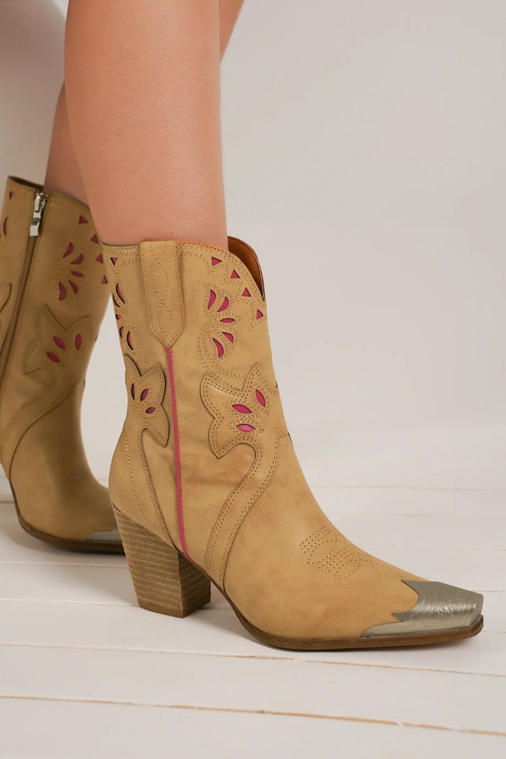 Fierce Floral Cut-Out Embroidered Boots