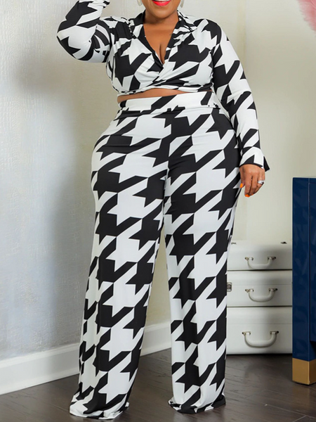 Trendy Printed Lace-Up Casual Set