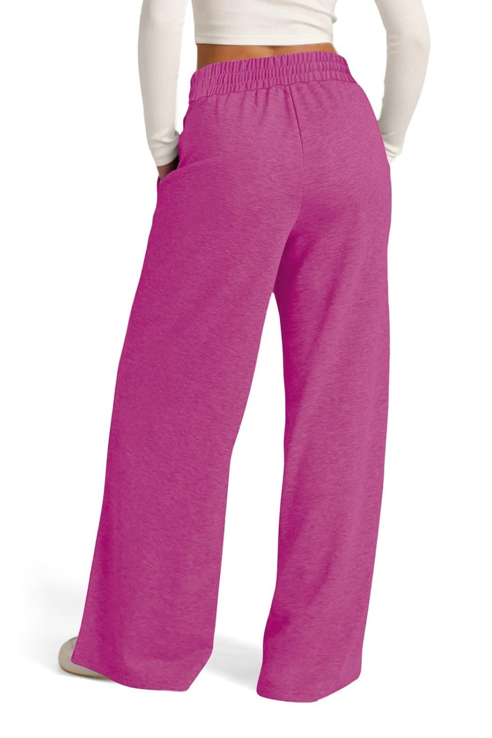 Plus Size Drawstring Elastic Waist Wide Leg Pants