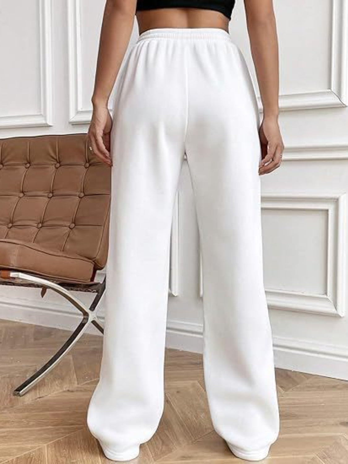 Women's Drawstring Wide Leg Pants with Pockets