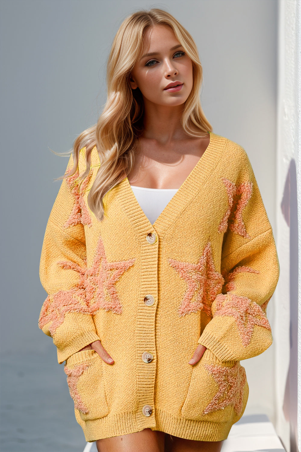 Starry Night Button-Up Cardigan