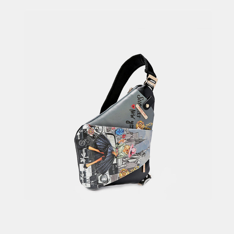 Nicole Lee Chic Vegan Leather Leopard & Lip Crossbody Bag