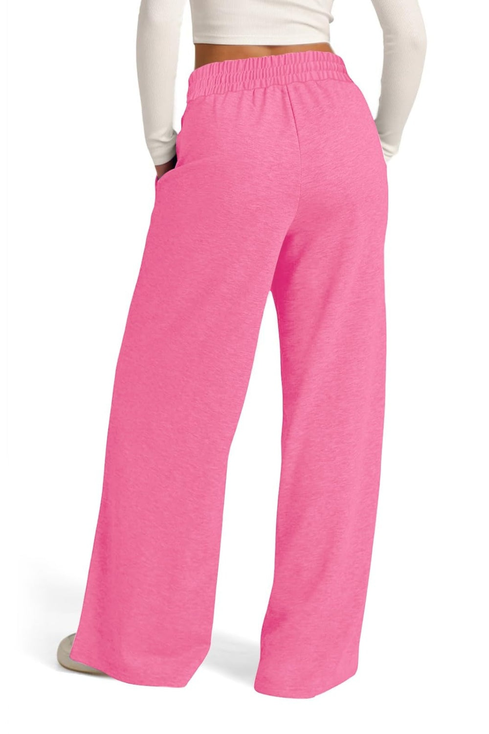 Plus Size Drawstring Elastic Waist Wide Leg Pants