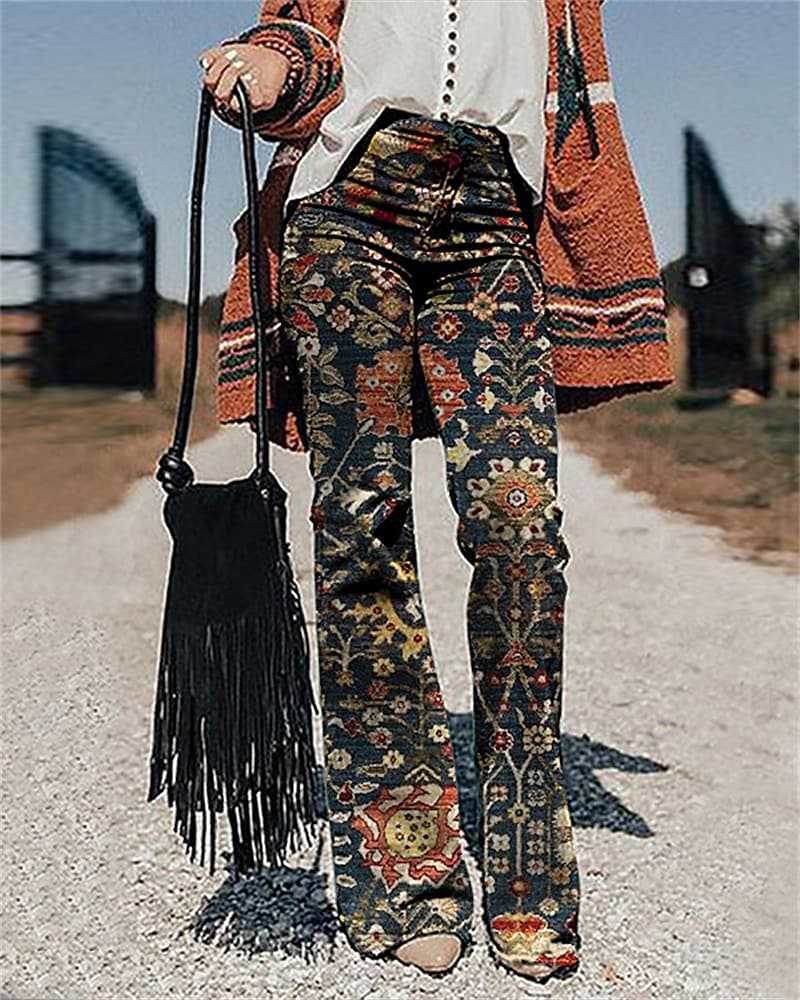 Women's 3D Printed Wide-leg Pants