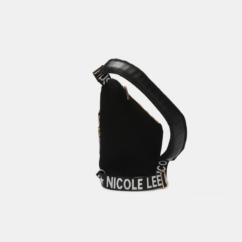 Nicole Lee Chic Vegan Leather Leopard & Lip Crossbody Bag
