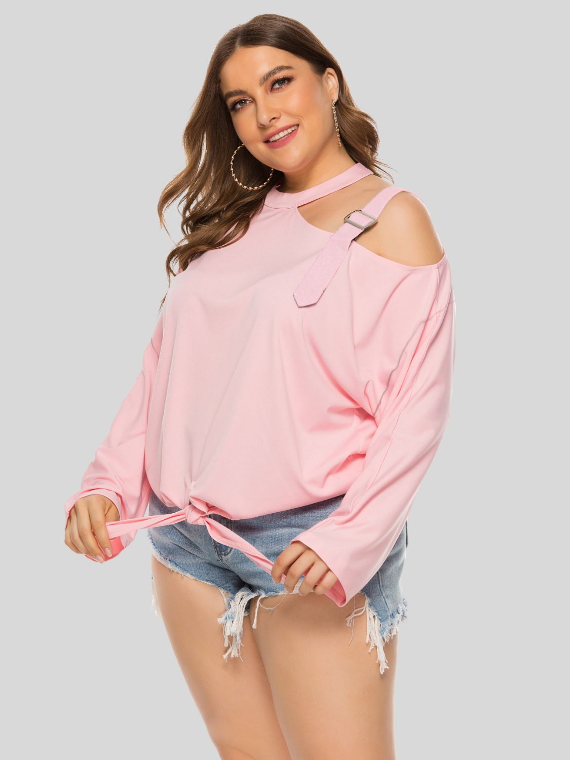 Trendy Plus Size Cold-Shoulder Top