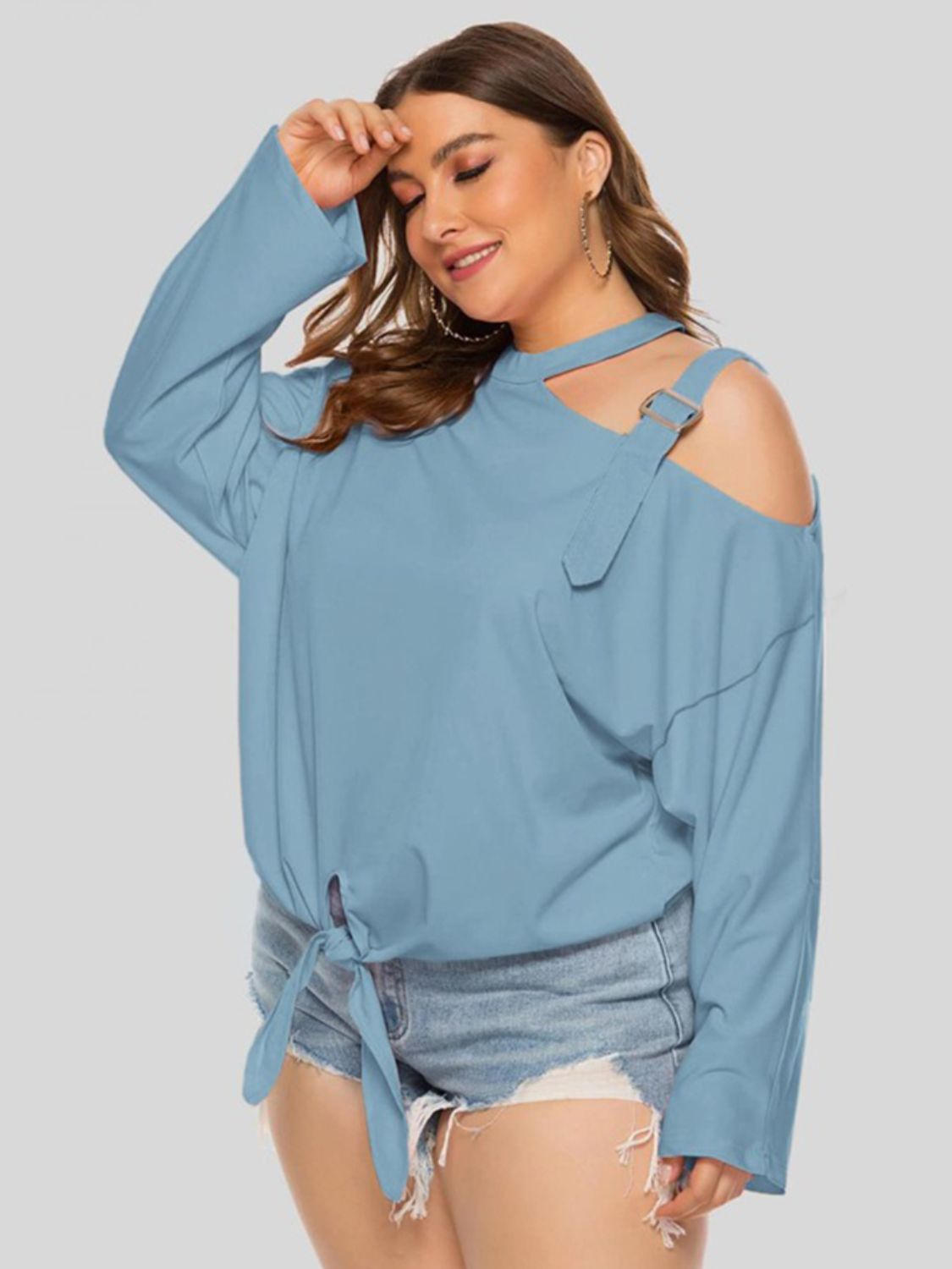 Trendy Plus Size Cold-Shoulder Top