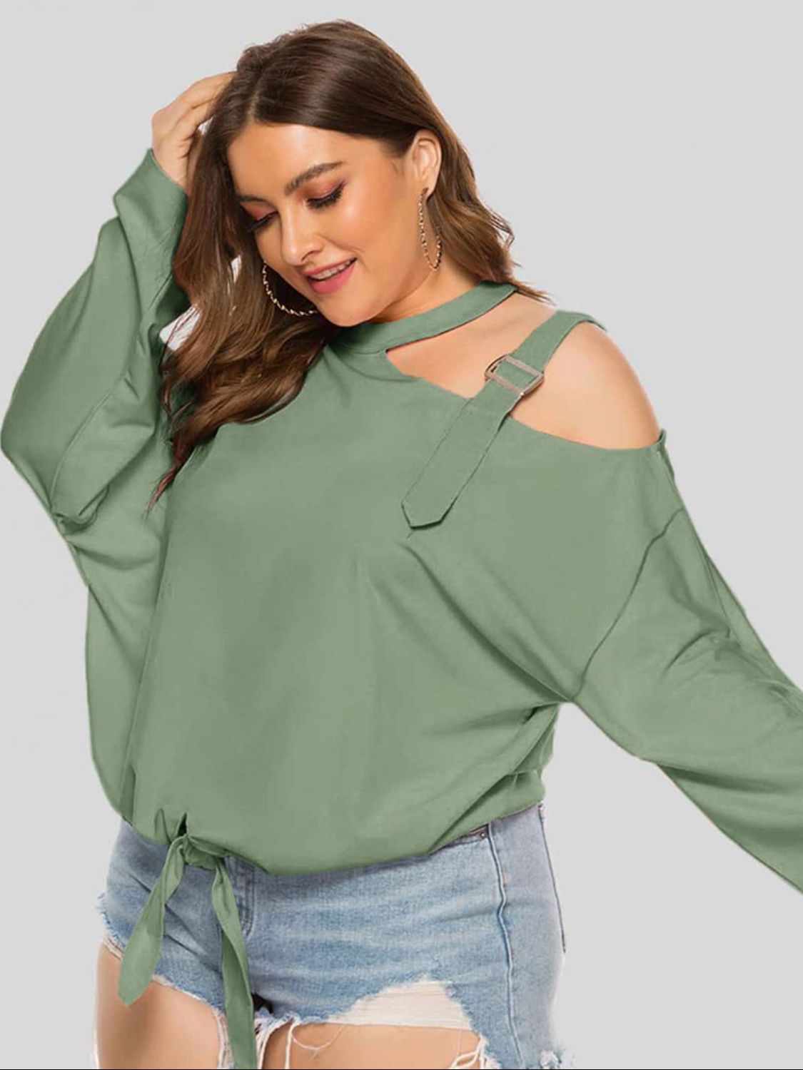 Trendy Plus Size Cold-Shoulder Top