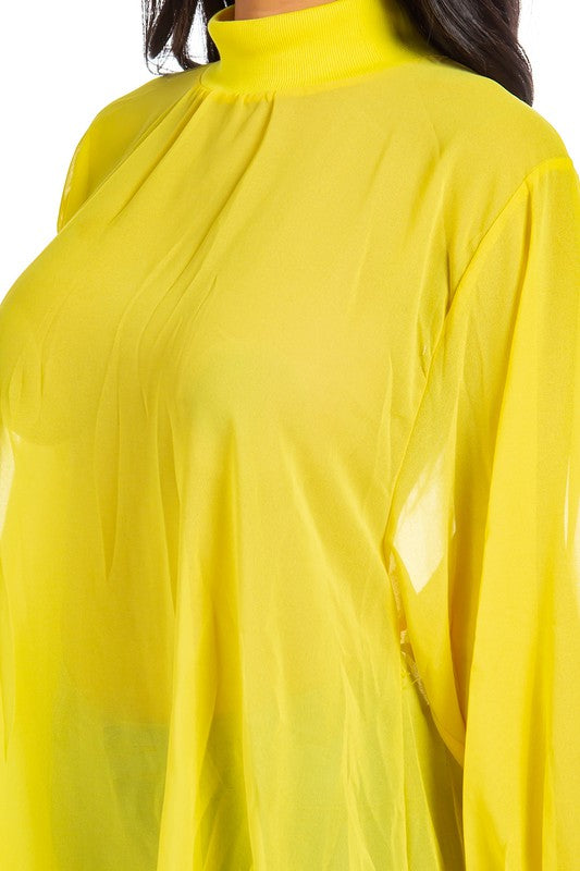 Sultry Yellow Chiffon Top