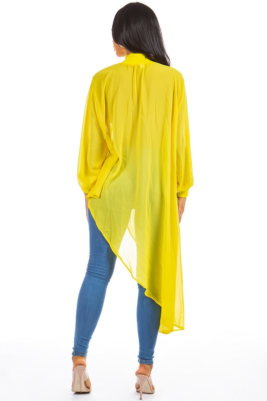 Sultry Yellow Chiffon Top