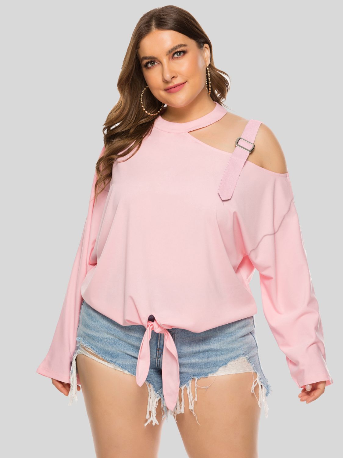 Trendy Plus Size Cold-Shoulder Top