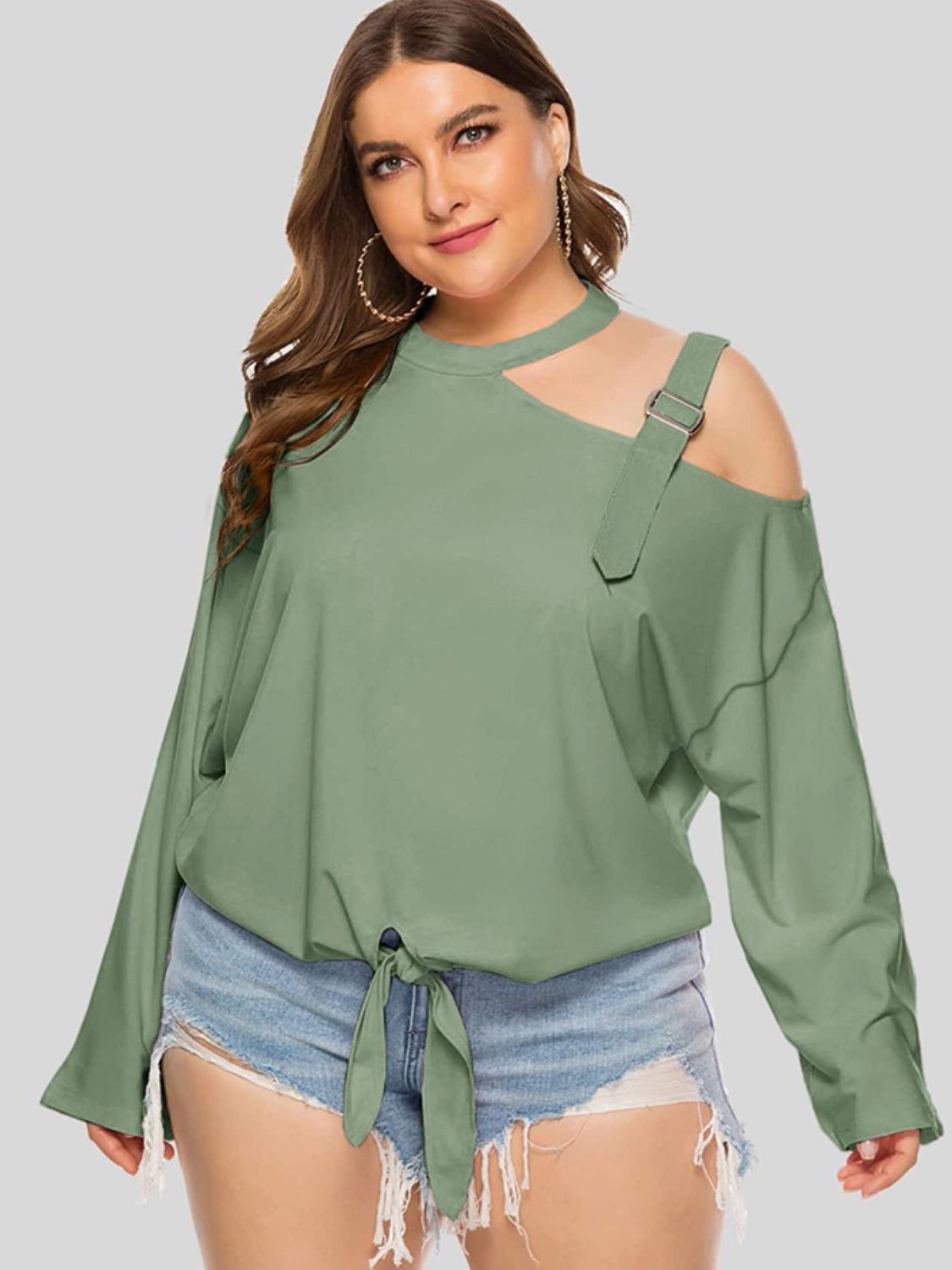 Trendy Plus Size Cold-Shoulder Top