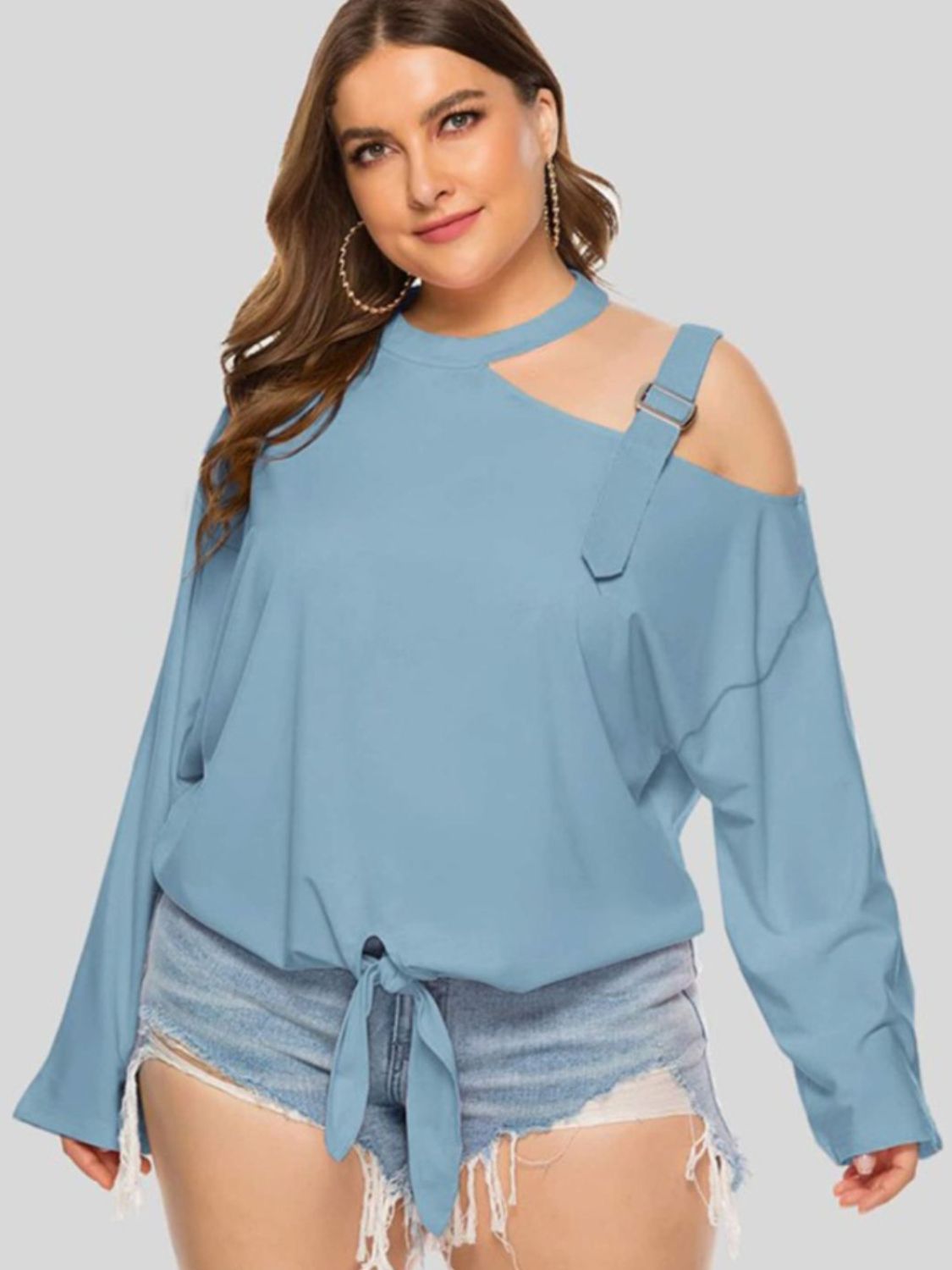 Trendy Plus Size Cold-Shoulder Top