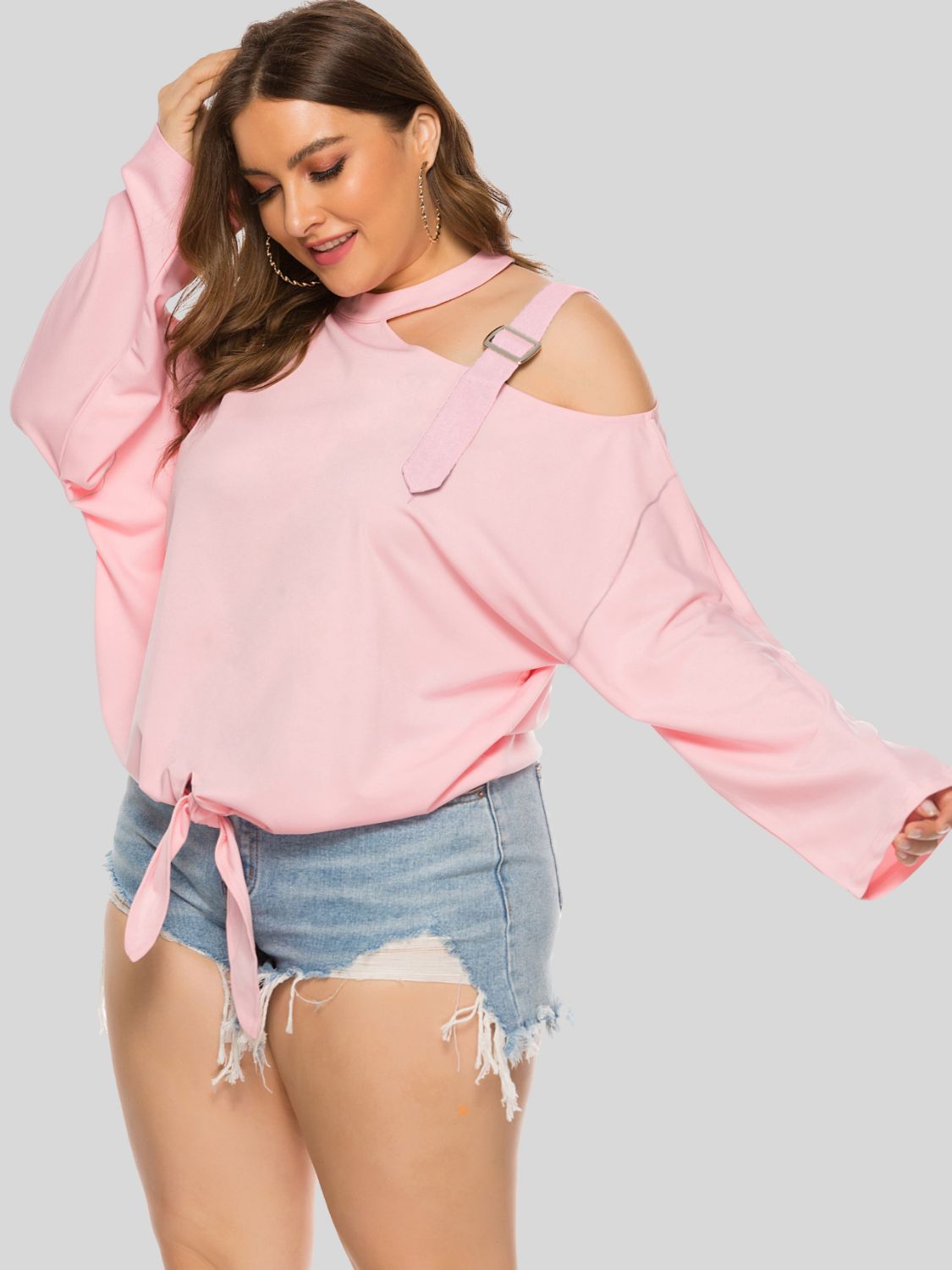 Trendy Plus Size Cold-Shoulder Top