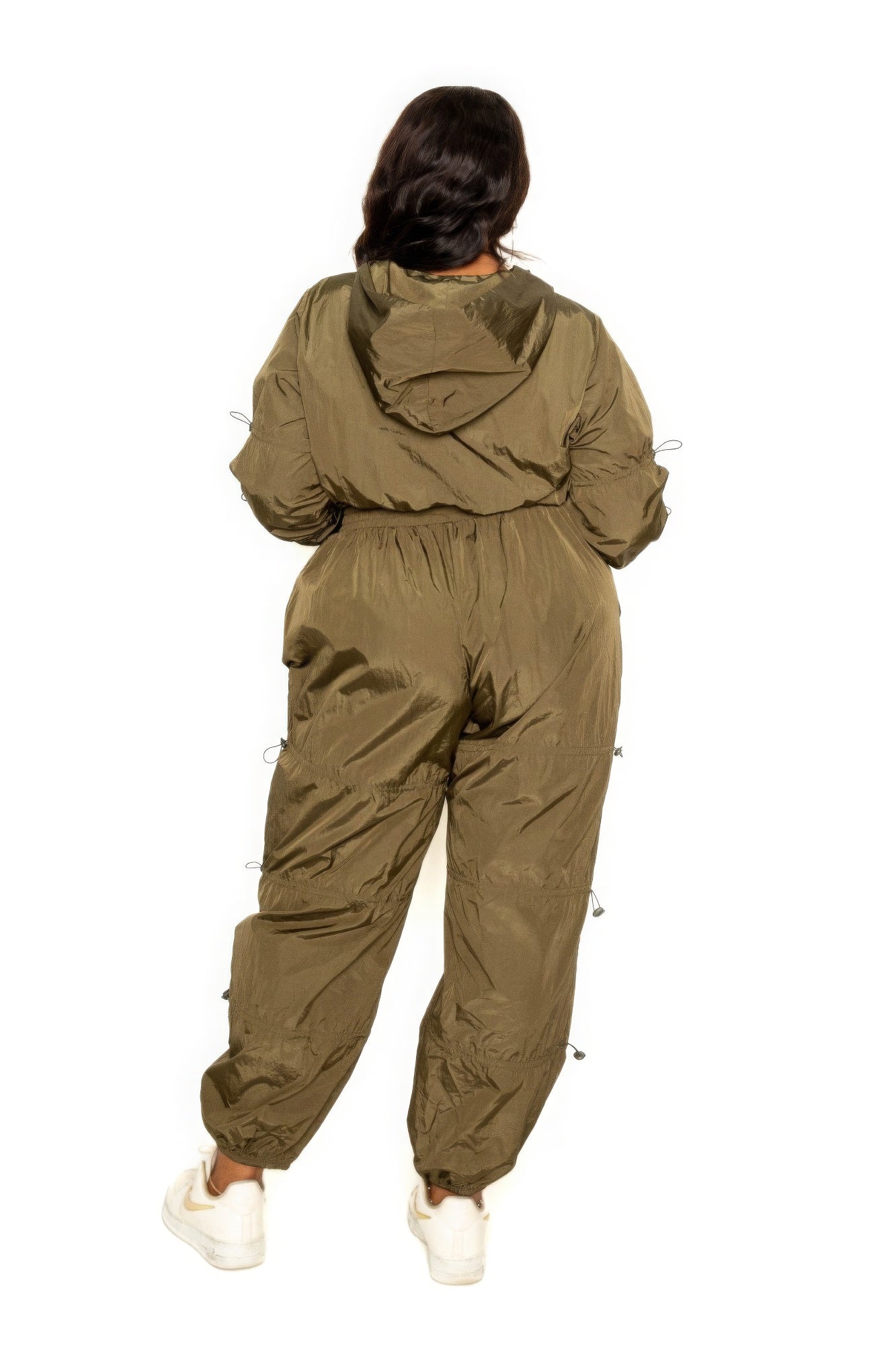 Plus Size Two-Piece Zip Up Active Wear