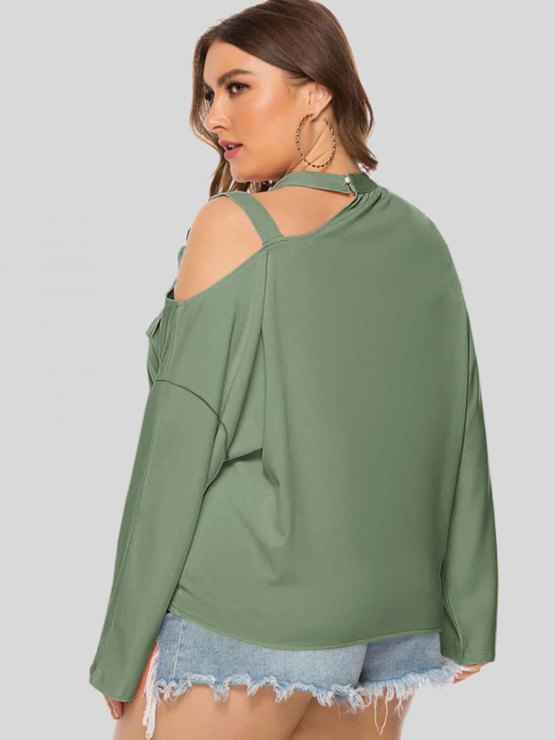 Trendy Plus Size Cold-Shoulder Top
